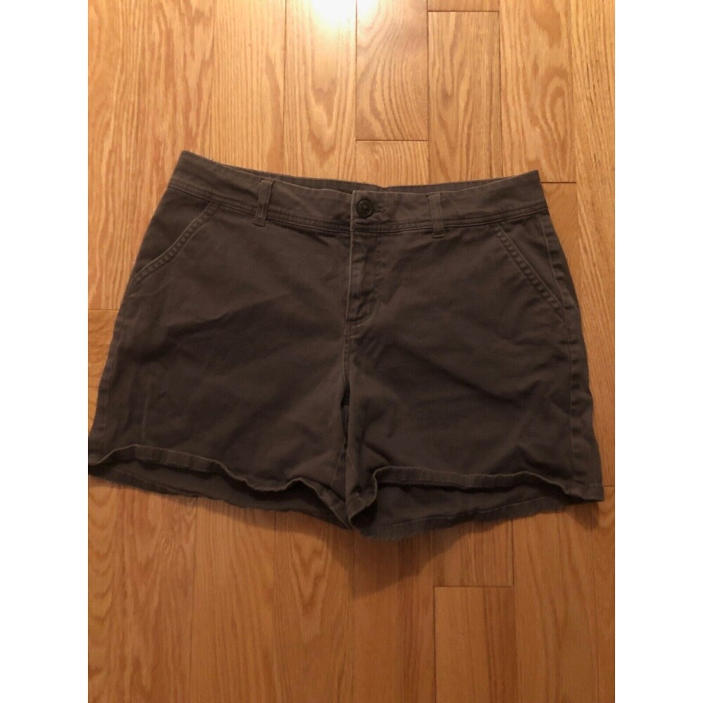 Maurices Olive Green Flat Front‎ Casual Classic Chino Shorts Women’s Size 10